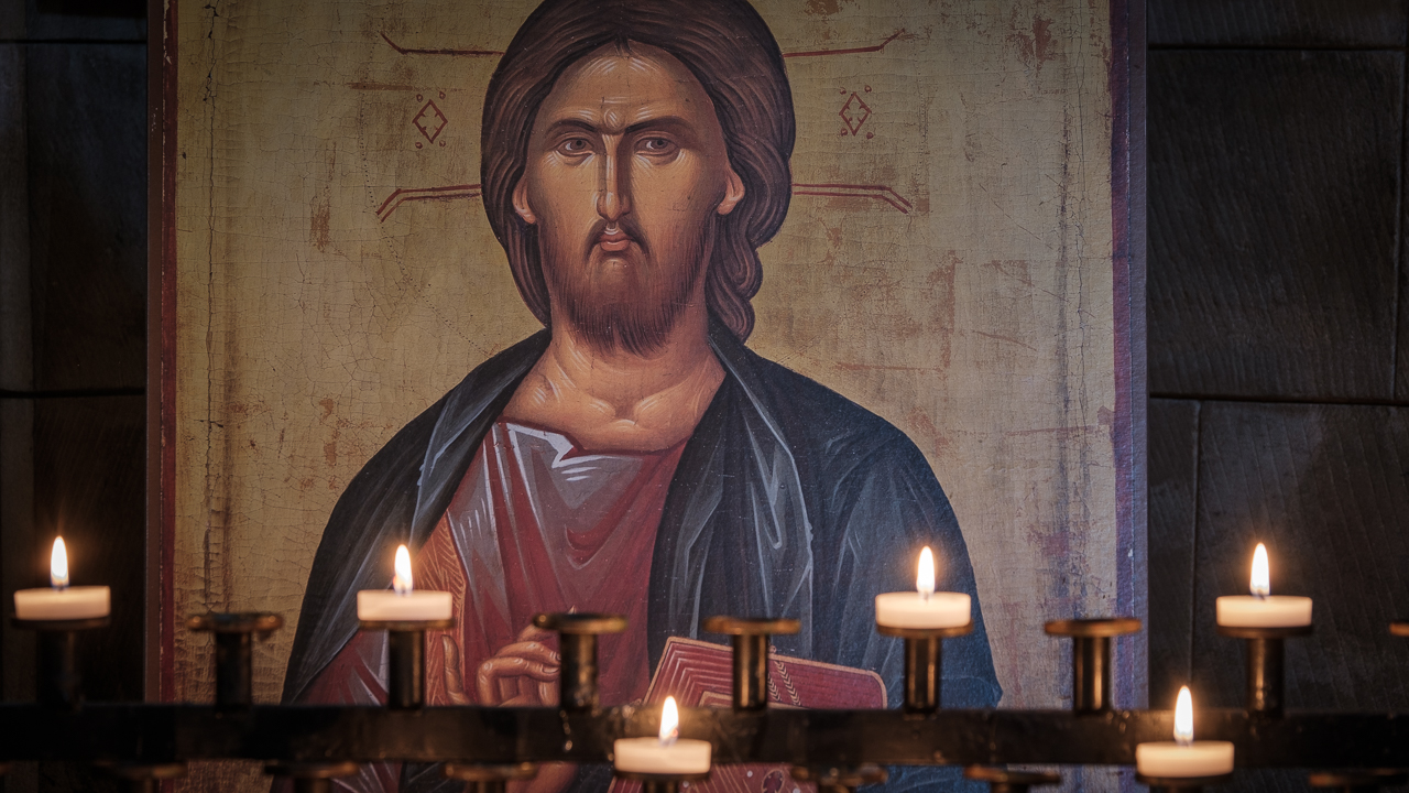 Icon with candles (C) Southwark Cathedral